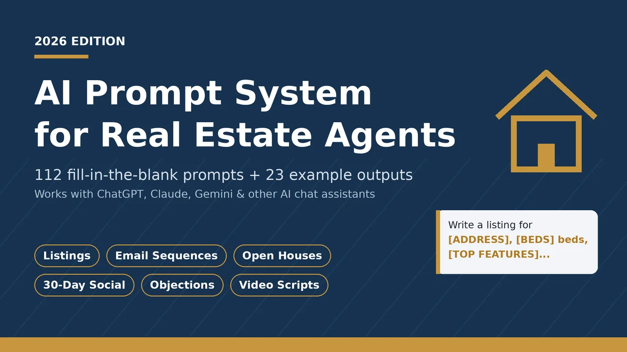 AI Prompt System for Real Estate Agents (2026) cover